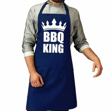 Barbecue king barbeque kookschort / kookschort kobalt blauw heren