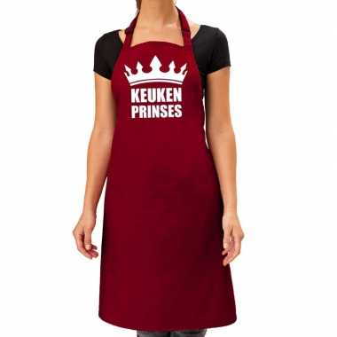 Kook prinses barbeque kookschort / kookschort bordeaux dames
