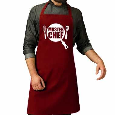 Master chef barbeque kookschort / kookschort bordeaux rood heren