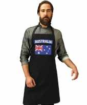 Australie vlag barbecuekookschort zwart volwassenen