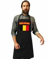 Belgie vlag barbecuekookschort zwart volwassenen
