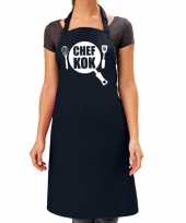 Chef kok barbeque kookschort navy blauw dames