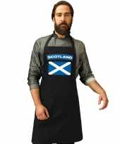 Schotland vlag barbecuekookschort zwart volwassenen